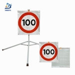 Roll Up Folding Sign - 100KM Speed Limit Reflective Folding Warning Sign